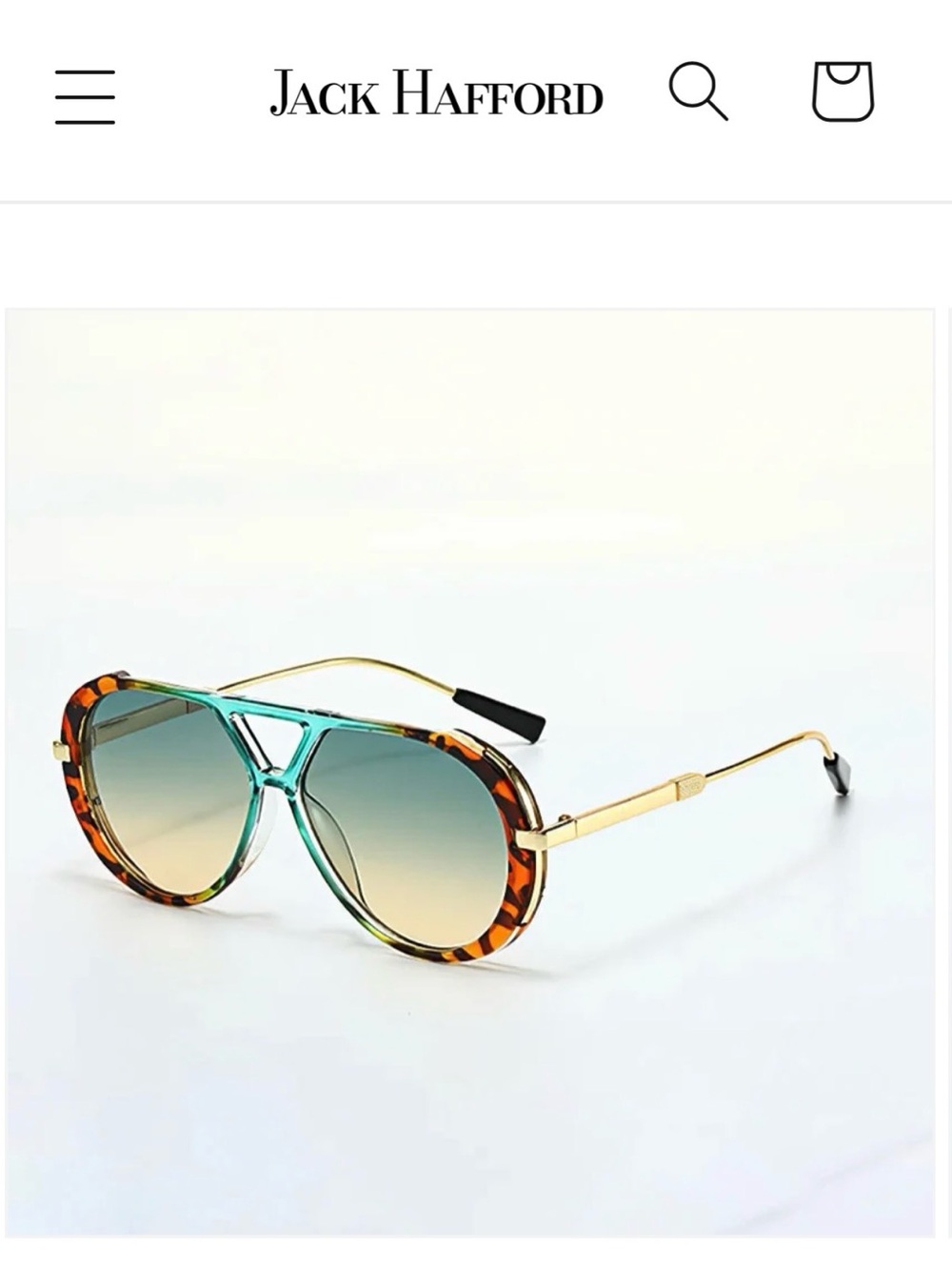 Women's Tortoise & Teal Aviator Sunglasses